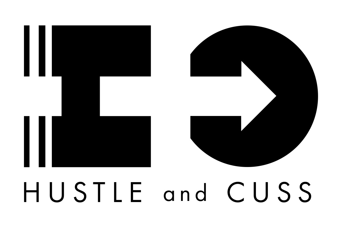 Hustle and Cuss Hero Logo